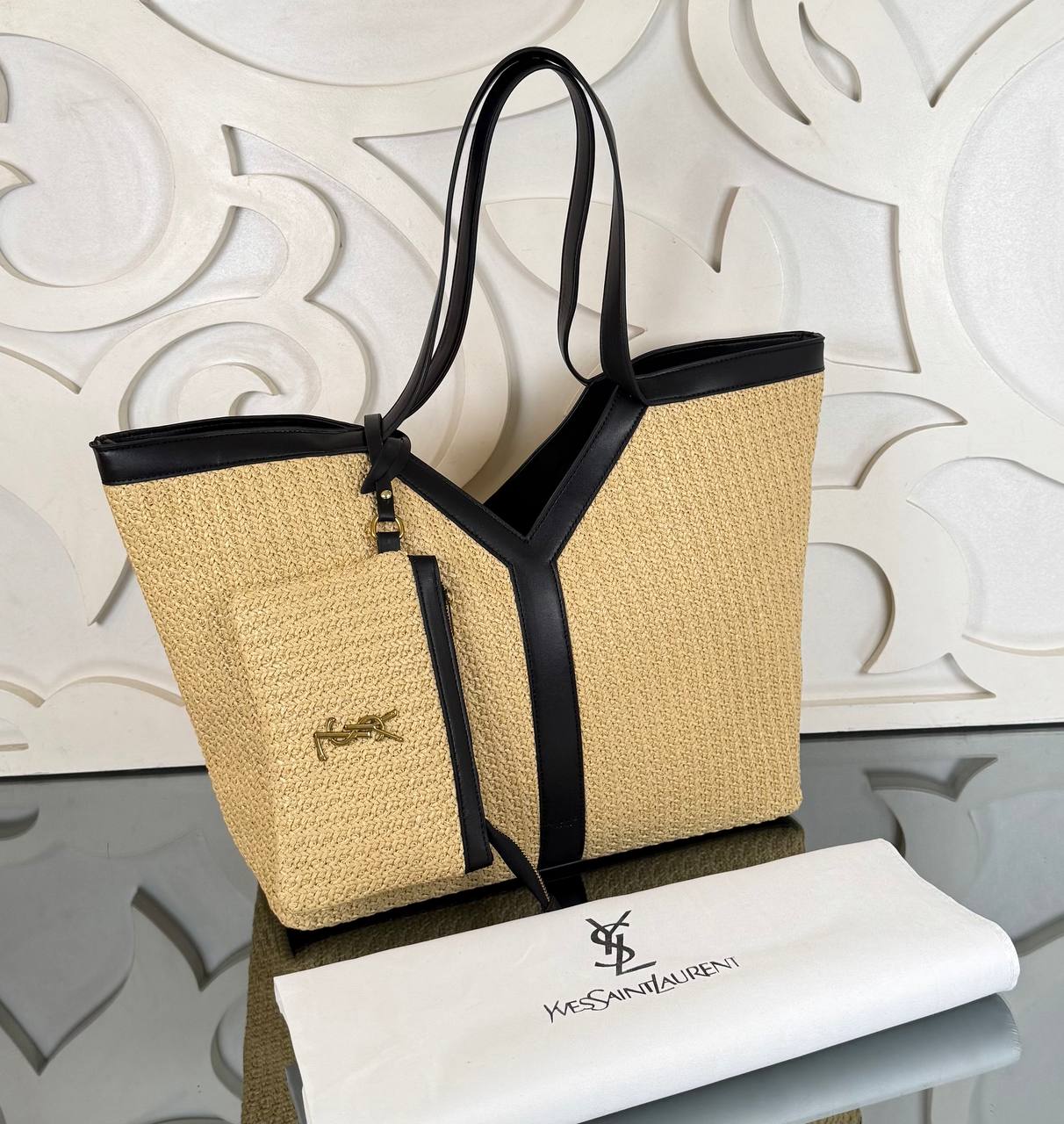Ysl Saint Laurent Large Raffia Tote Bag

38x33 cm 
910849 ⭐️